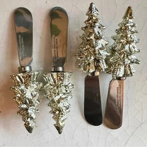 Boston Warehouse Christmas Tree Spreaders Silver Tone Little Butter Knives